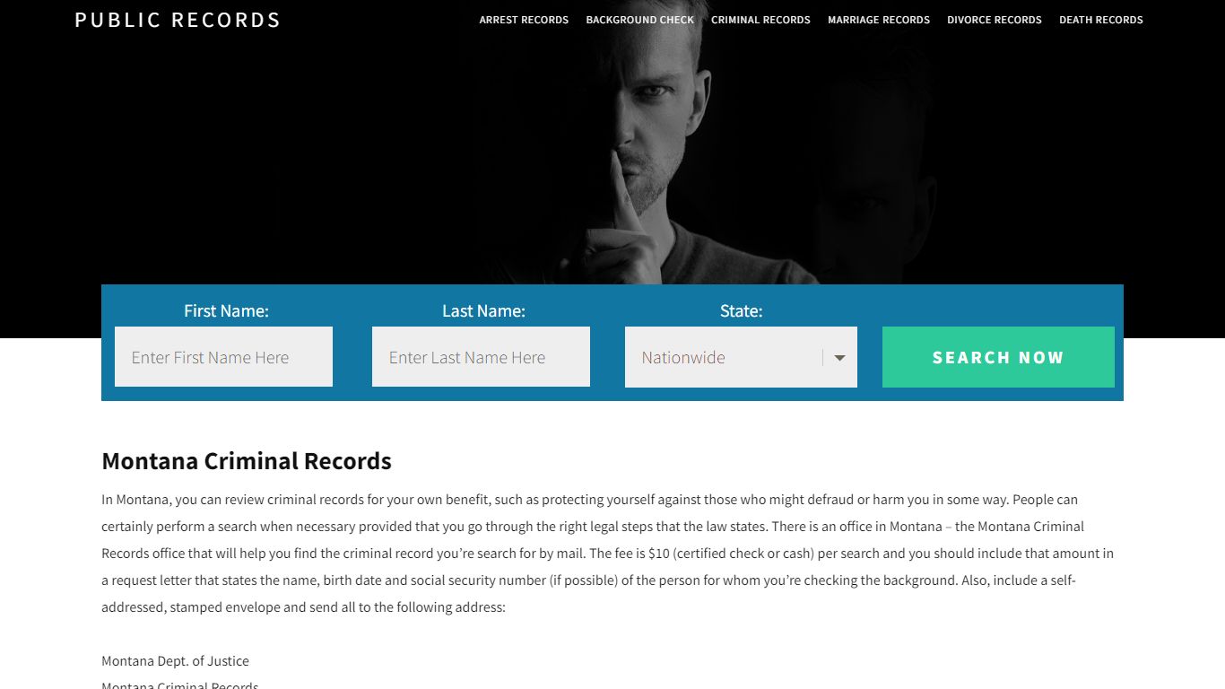 Montana criminal records - Public Records